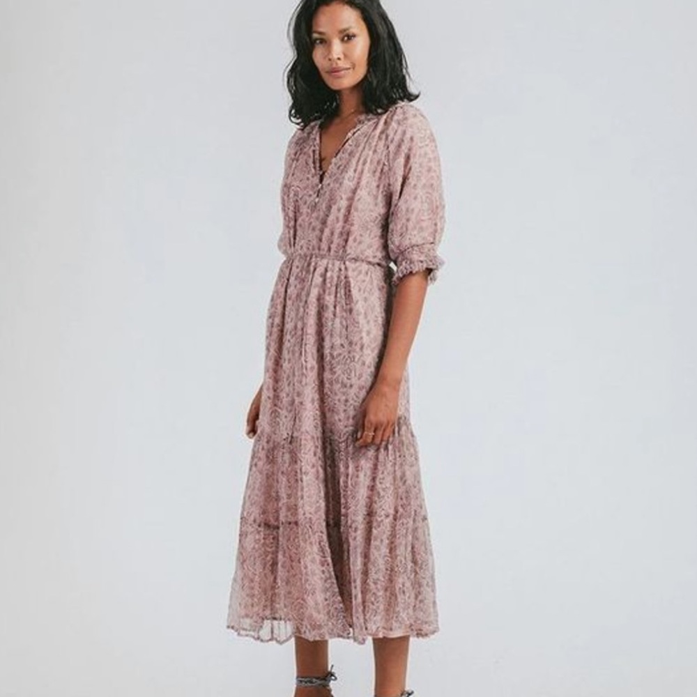 Cleobella Piper Midi Dress in Pink